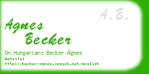 agnes becker business card