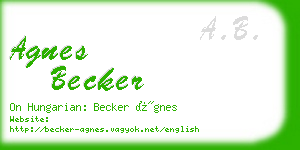 agnes becker business card